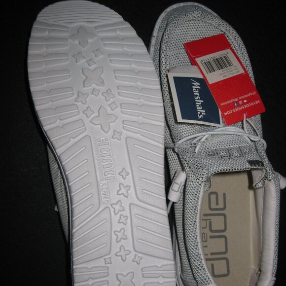 Men's Hey Dude, Wally Sox Style Slip-On Stone white (light gray look) size 12 - Picture 6 of 9